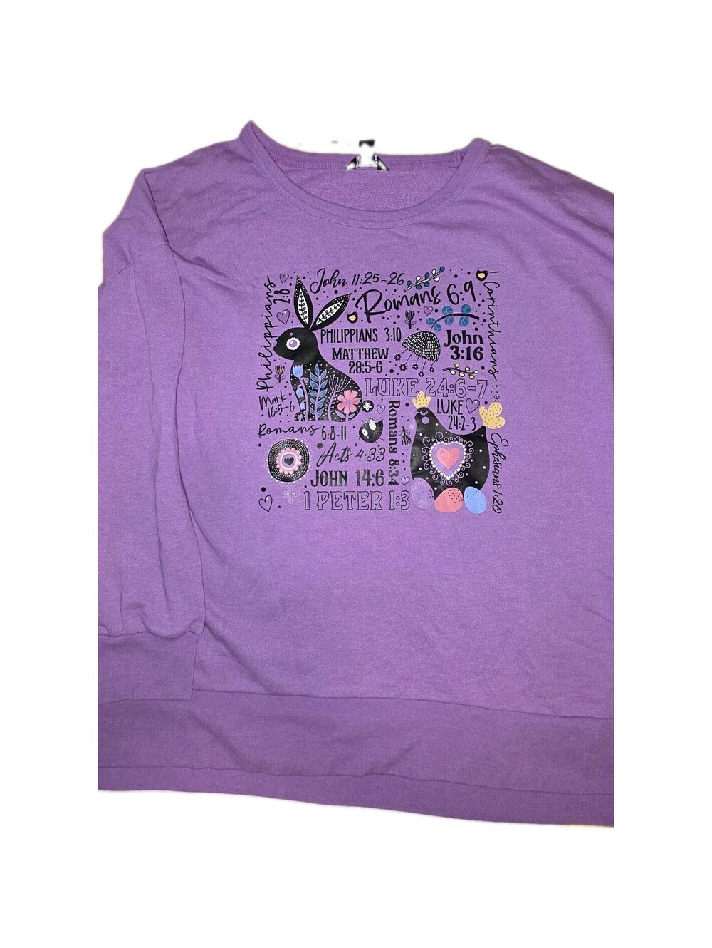 Buffalo David Bitton Women's Purple Fleece Crewneck Pullover Graphic 2XL
